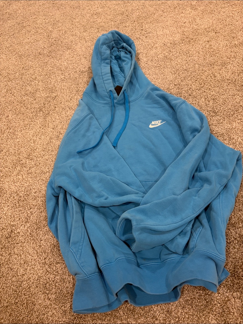 Nike Blue Pullover Hoodie with White Logo